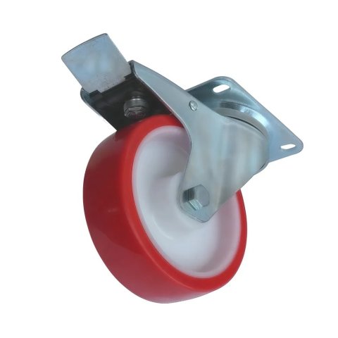 SPpb 63 - Полиуретановое колесо 160 мм (площадка, поворотн, тормоз, обод PP, двойной шарикоподш.)