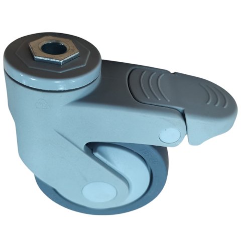 IMhgb 93(10) - Аппаратное колесо из термопластичной резины 75 мм (под болт М10, торм, шарикоп, г/п 60 кг)