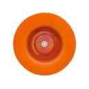 PU 3007-12 - Колесо для тачки / тележки полиуретановое бескамерное 4.80/4.00-8, сварной диск, диаметр 390 мм, ось 12 мм, металлический обод, симметричная ступица, шариковый подшипник